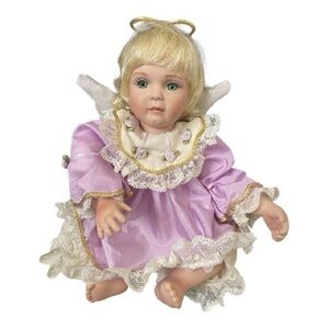 Hamilton Collection Porcelain Angel Doll in Lavender Dress  1998 Keep Me Safe-